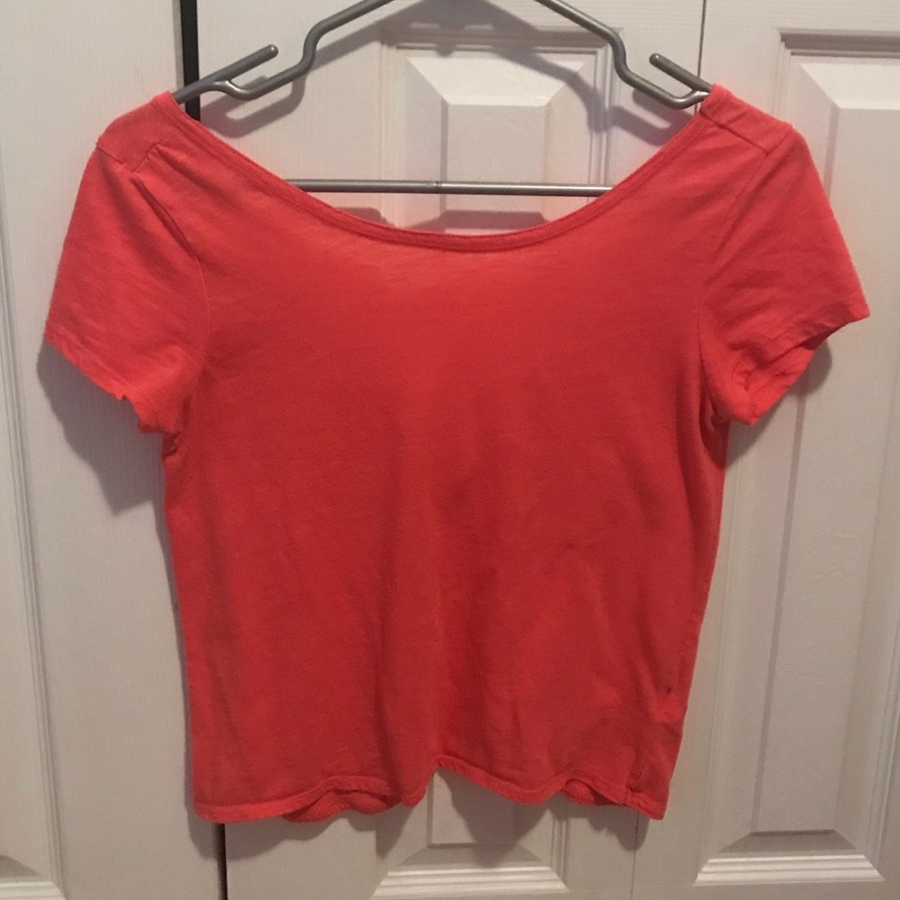 Aeropostale Open-Back Bow Cropped Shirt